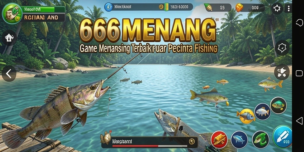 Tampilan gameplay 666MENANG yang menarik dengan ikan-ikan beragam.
