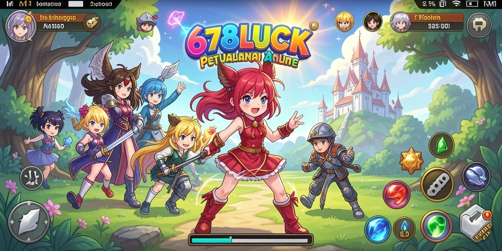 Skrinsut gameplay 678LUCK yang penuh aksi dan karakter anime menarik.