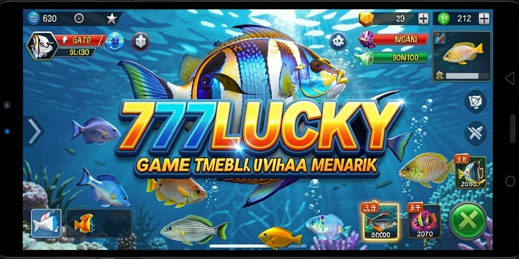 Gameplay seru 777LUCKY dengan berbagai ikan yang menarik.