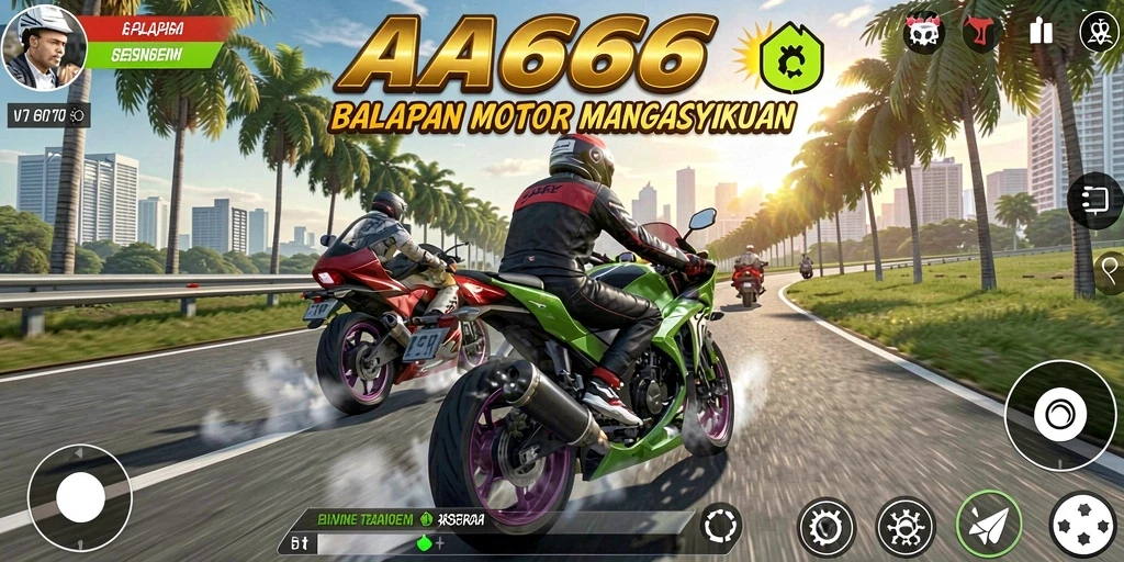 Tampilan grafis menakjubkan dalam gameplay balap motor.