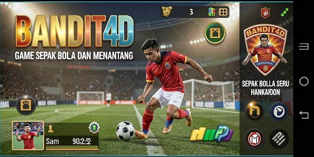 Tampilan gameplay seru dalam BANDIT4D yang penuh aksi sepak bola.