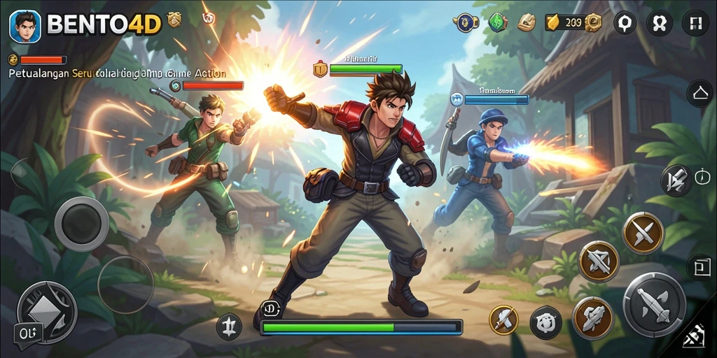 Tampilan gameplay seru dan mendebarkan di BENTO4D.