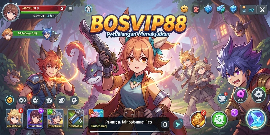 Screenshot menampilkan aksi seru dan karakter ikonik dalam BOSVIP88.