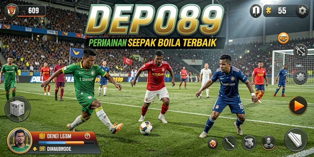 Tampilan gameplay DEPO89 yang menegangkan di lapangan sepak bola.