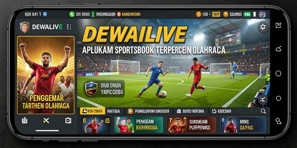 Tampilan gameplay DEWALIVE dengan berbagai opsi taruhan olahraga.