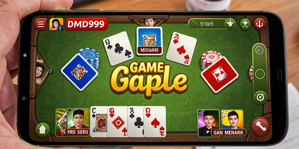 Screenshot gameplay DMD999 menampilkan momen seru bermain Gaple.