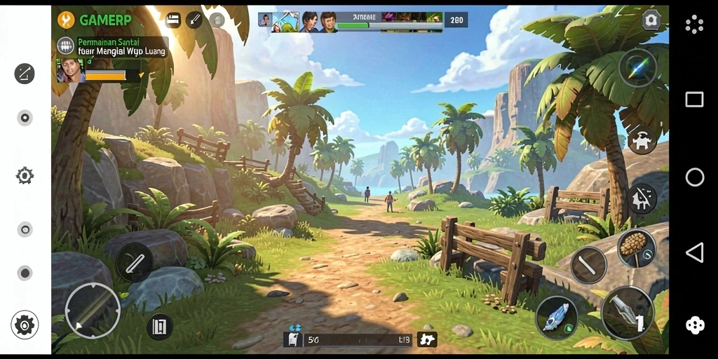 Tampilan gameplay GAMERP yang menarik dan penuh warna.