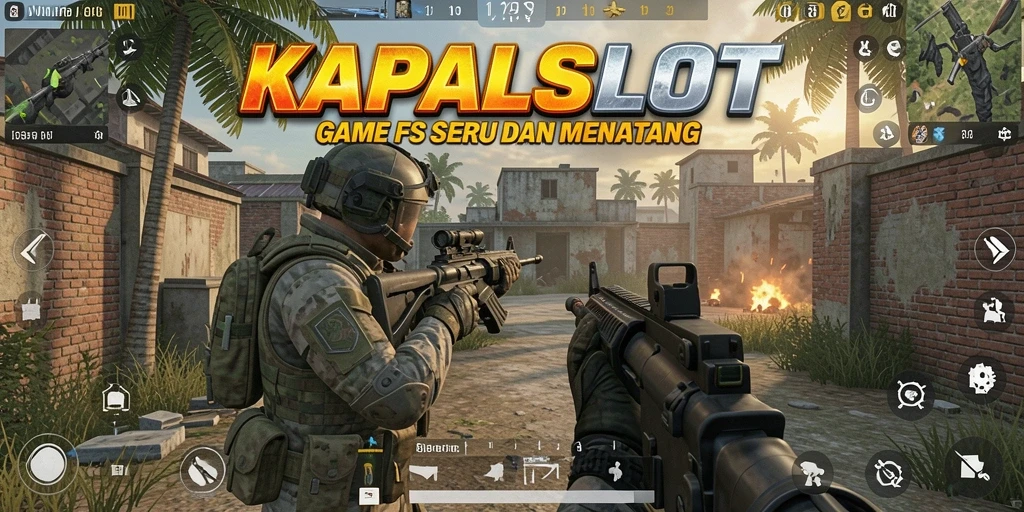 Screenshot gameplay <strong>KAPALSLOT</strong> menampilkan pertempuran FPS yang intens dan mendebarkan.
