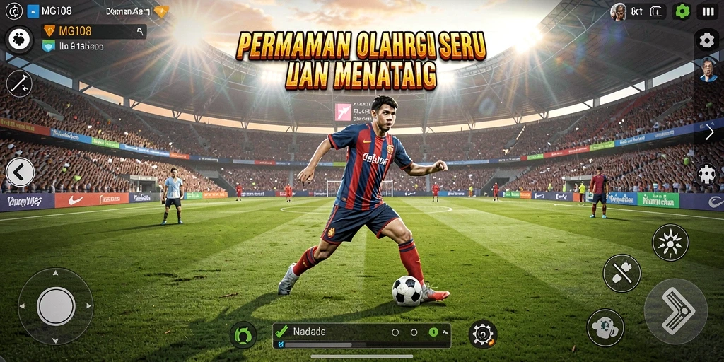 Tangkapan layar dari gameplay MG108 yang menampilkan momen seru pertandingan.