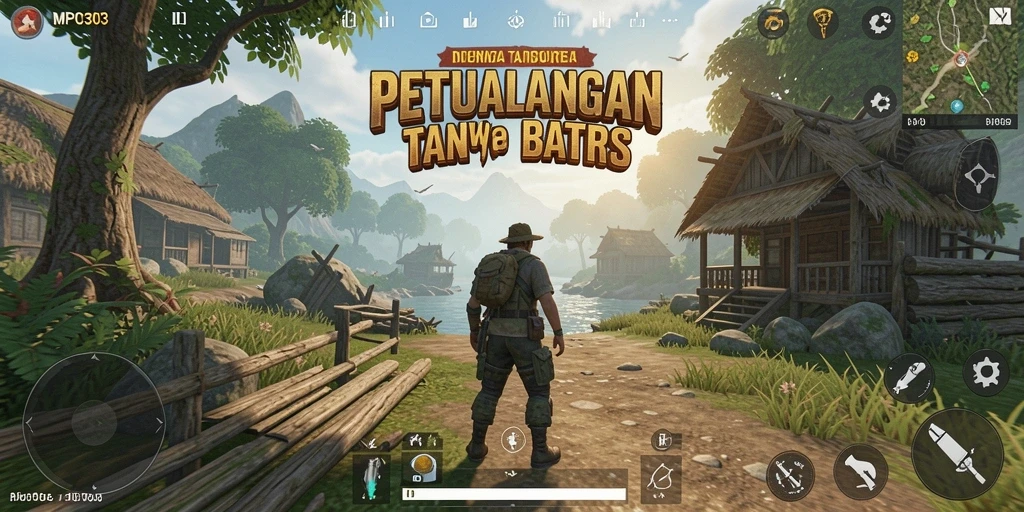 Screenshot MPO303 menampilkan pemain menjelajahi dunia terbuka yang luas.