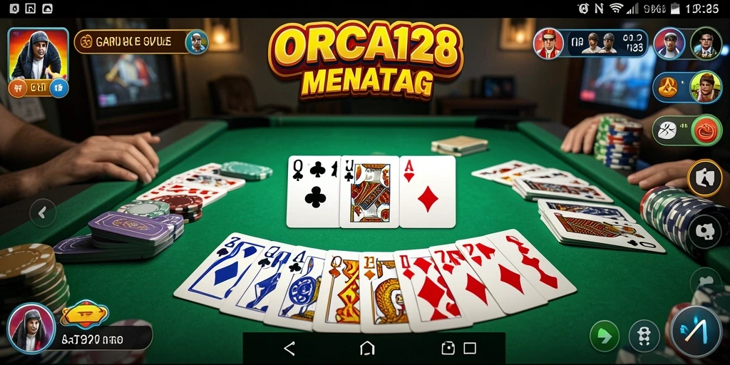 Tampilan gameplay seru dalam permainan Gaple ORCA128.