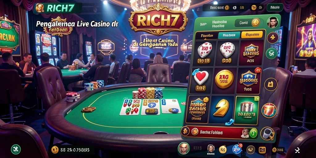 Tampilan gameplay nyata di Live Casino RICH7.
