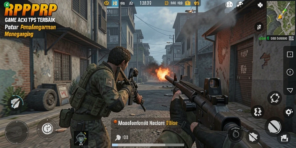 Tangkapan layar game RPRPRP menampilkan aksi tembak-menembak yang intens.