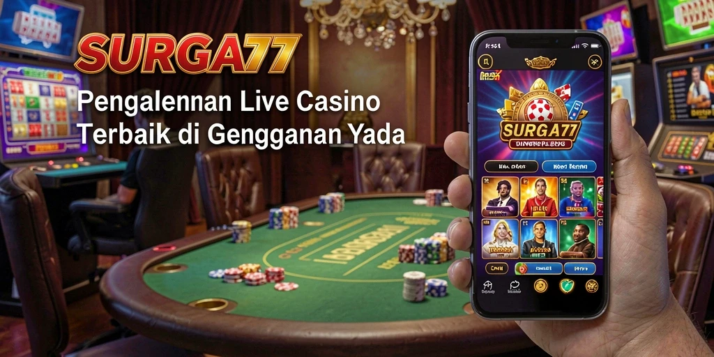 Screenshot gameplay Live Casino SURGA77 dengan dealer langsung.