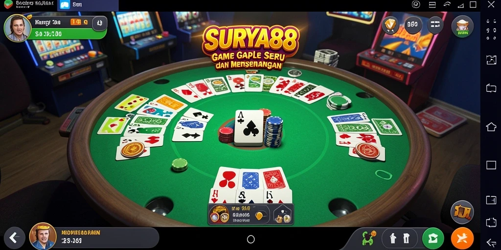 Tampilan menarik dari gameplay Gaple di SURYA88 yang seru.