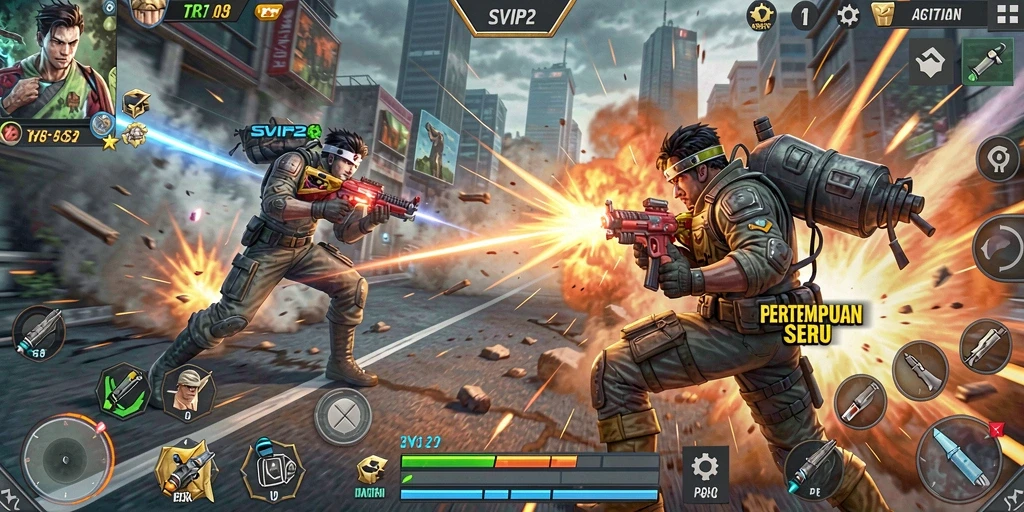 Tampilan menegangkan dari gameplay SVIP2 yang seru.