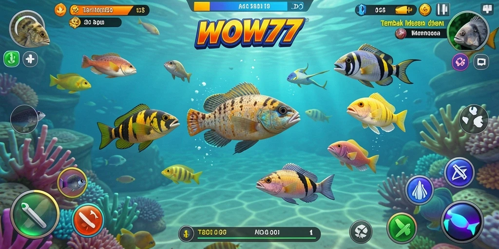 Gameplay WOW77 dengan aksi tembak ikan yang seru dan menghibur.