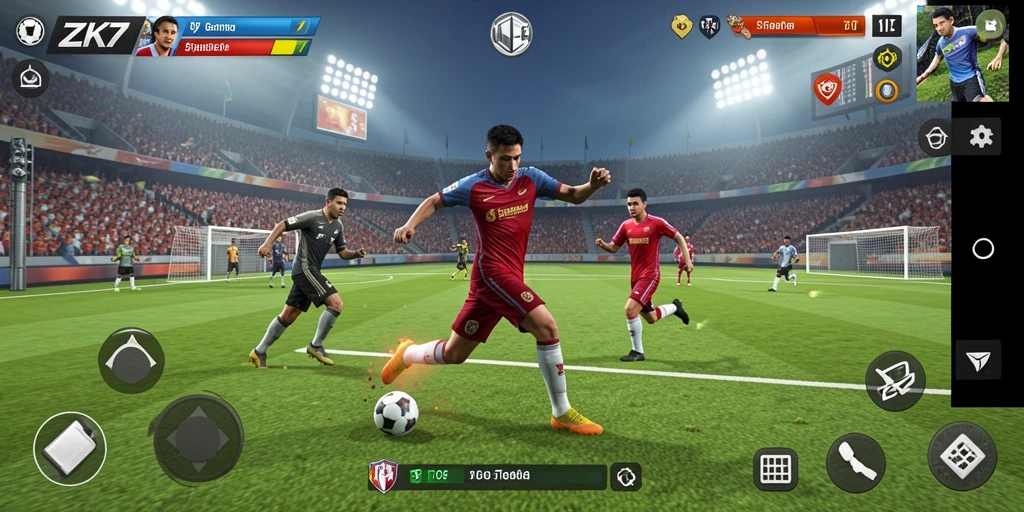 Tampilan gameplay ZK7 yang mendebarkan dalam aksi olahraga.